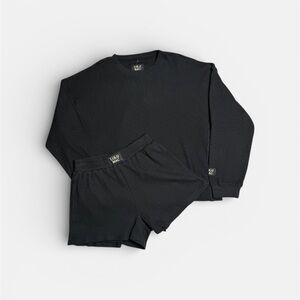 Lulu Mac Black Waffle SHORTS ONLY NWT